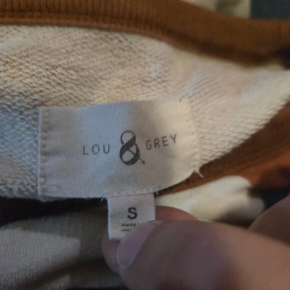 Lou & Grey Brown White Striped Pullover Sweatshirt Size Small - Picture 3 of 10